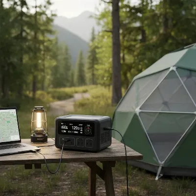 EcoFlow River 2 Pro portable power station being used outdoors for camping gear