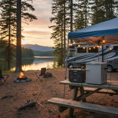 Oukitel P2001 Portable Power Station used for camping and RV trips